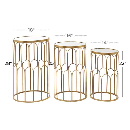 Gold Metal Glam Accent Table Set